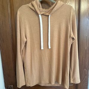 Zyia Boyfriend Camel Hoodie with Drawstring